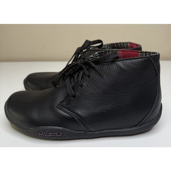 Kuru Aalto Chukka Boot Womens 8.5 Black Leather Ankle Bootie 201006 Lace Up - Picture 1 of 9